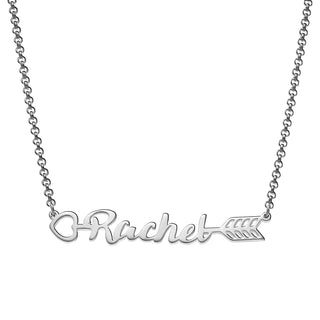 Sterling Silver Script Name Arrow Necklace