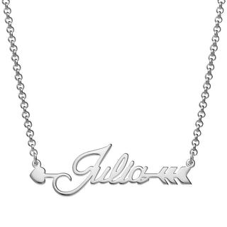 Sterling Silver Script Name Arrow Necklace