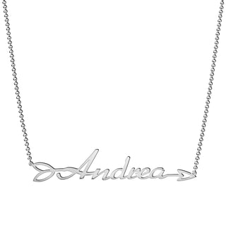 Sterling Silver Script Name Arrow Necklace