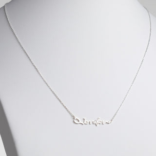 Sterling Silver Script Name with Stethoscope Necklace