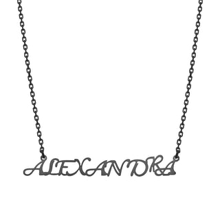 Stainless Steel Fancy Script Uppercase Name Necklace