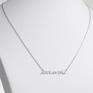 Stainless Steel Fancy Script Uppercase Name Necklace