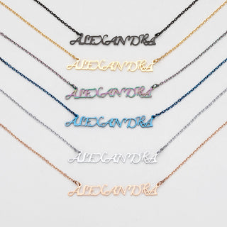 Stainless Steel Fancy Script Uppercase Name Necklace