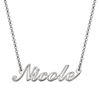 Script Name with Outline Necklace