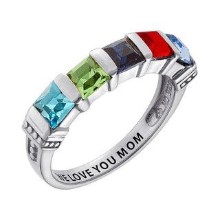 Mother's Square Birthstone Ring