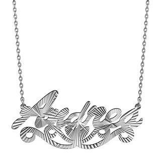 Diamond Cut Script Name Necklace with Swirl