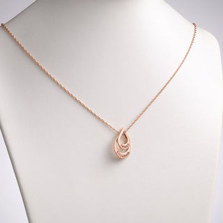 14K Rose Gold Plated Nesting Teardrop with Names Necklace - 2 Names