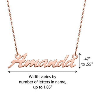 14K Rose Gold Plated Script Name Necklace