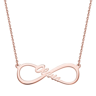 14K Rose Gold Plated Infinity Name Necklace