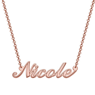 14K Rose Gold Plated Script Name with Outline Necklace