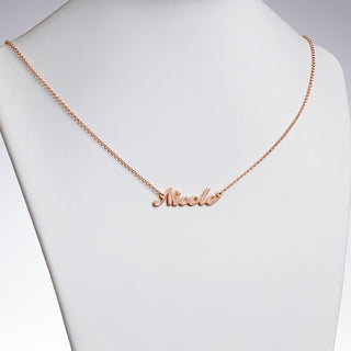 14K Rose Gold Plated Script Name with Outline Necklace