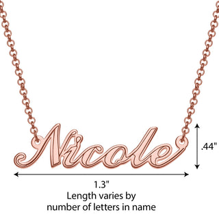 14K Rose Gold Plated Script Name with Outline Necklace