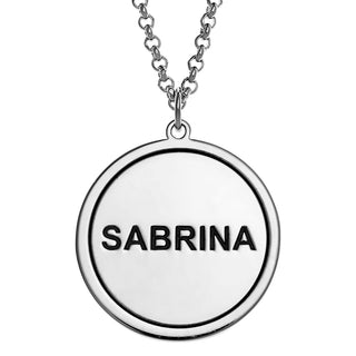 Silver Plated Personalized 3 Zodiac Signs Name Disc Necklace