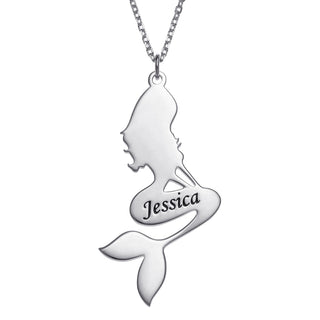 Sterling Silver Mermaid Name Pendant