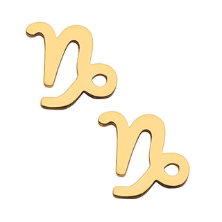 14K Gold Plated Zodiac Sign Cutout Stud Earring