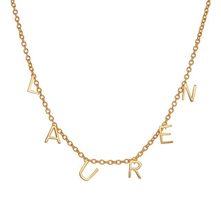 14K Gold over Sterling Dainty Name Choker