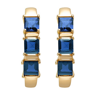 14K Gold Plated Genuine Sapphire Ring and Earrings Set