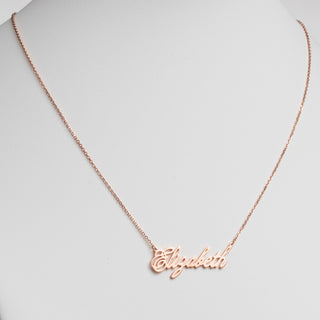 14K Rose Gold over Sterling Script Name Necklace