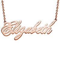 14K Rose Gold over Sterling Script Name Necklace