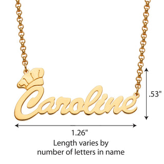 14K Gold Plated Name Necklace with Chef Hat