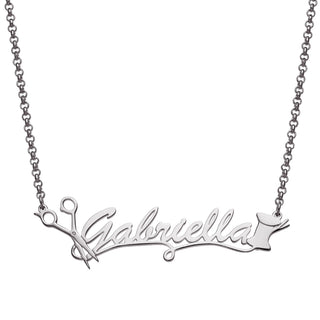 Silver Plated Seamstress Name Necklace