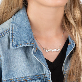 Silver Plated Seamstress Name Necklace