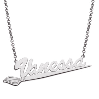 Silver Plated Artist Name Necklace