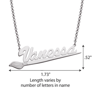 Silver Plated Artist Name Necklace