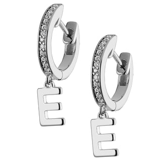 Silver Plated Initial Huggie Earrings