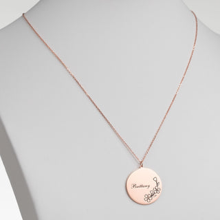 14K Rose Gold Plated Engraved Name and Birth Flower Necklace