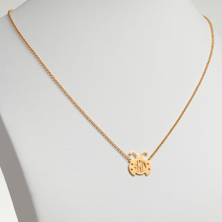 14K Gold Plated Ladybug Monogram Necklace