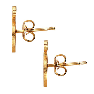 14K Gold Plated Ladybug Monogram Button Earring