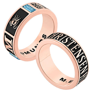 Ladies' 14K Rose Gold Plated Decorate Band Class Ring