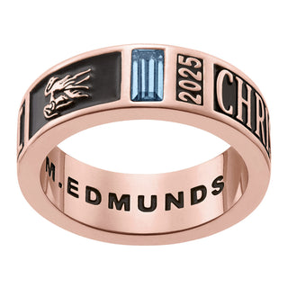 Ladies' 14K Rose Gold over Sterling Class Ring