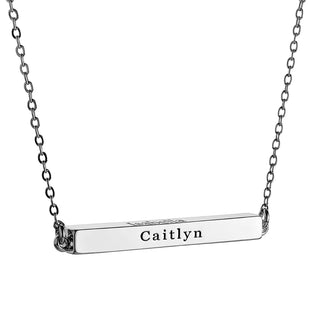 Horizontal 4-sided Bar Mother's Engraved Family Name Necklace