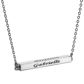 Horizontal 4-sided Bar 'Amazing Grace' Engraved Necklace