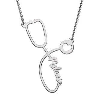 Sterling silver name stethoscope necklace