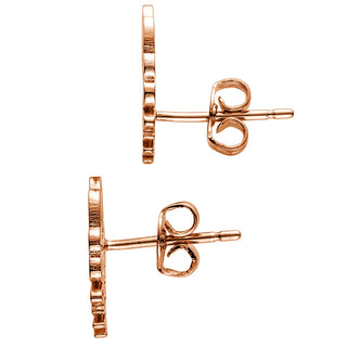 14K Rose Gold Plated Script Name with Heart Crawler Earrings