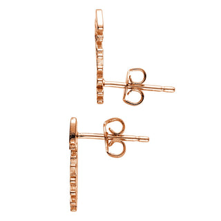 14K Rose Gold Plated Script Name with Crown Crawler Earrings