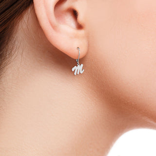 Dainty Silver Plated Initial Earrings