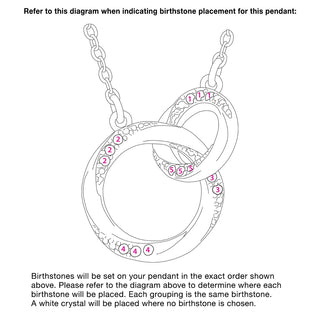 14K Rose Gold Plated Family Birthstone Interlocking Circles Necklace