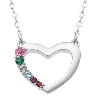 Silver Plated Love Journey Birthstone Necklace