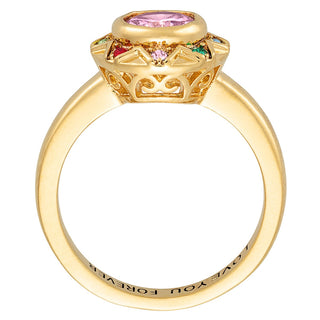 14K Gold Plated Birthstone Starburst Ring