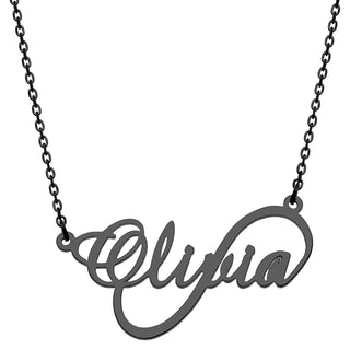 Stainless Steel Script Name Infinity Necklace