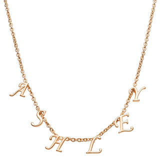 14K Rose Gold Plated Dainty Letters Choker Name Necklace