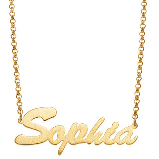 Satin Finish Script Name Necklace