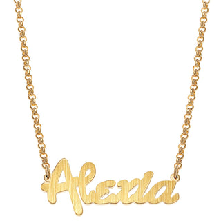 Satin Finish Bold Name Necklace