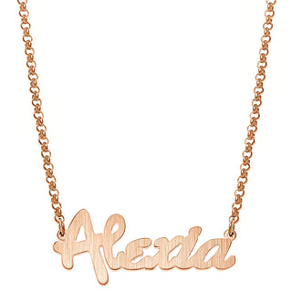 Satin Finish Bold Name Necklace