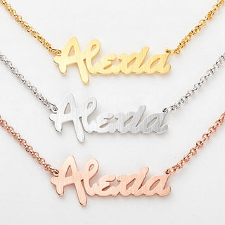 Satin Finish Bold Name Necklace