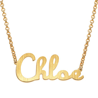 Satin Finish Script Name Necklace